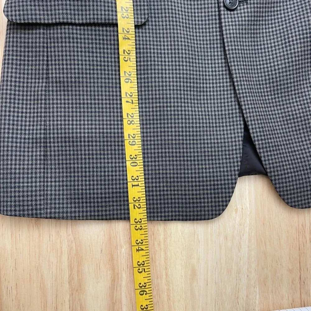 Jos A Bank Travelers Collection Wool Sport Coat 42L Grey Houndstooth‎ Blazer
